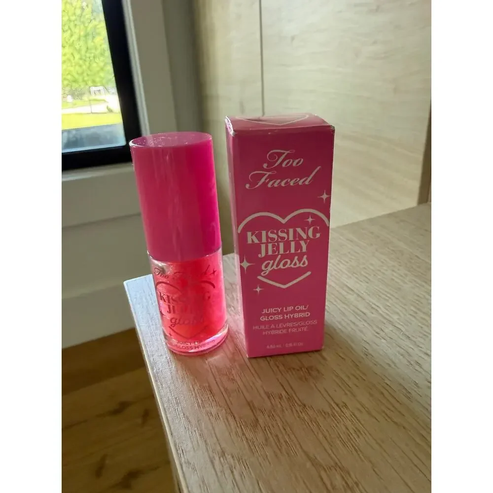 $22 New Too Faced Kissing Jelly Gloss Bubblegum Juicy Lip Oil Gloss Hybrid 4.5ml